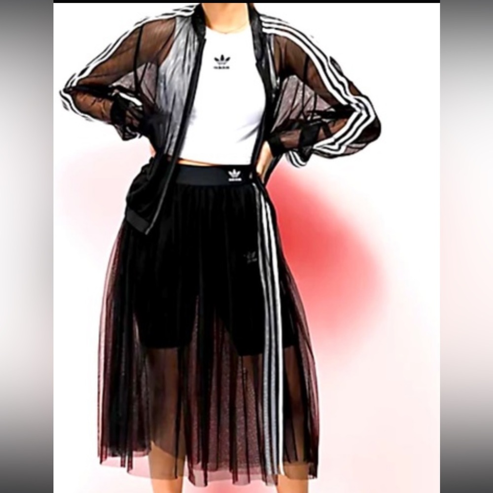 Adidas sheer jacket and skirt set